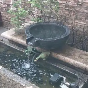 石雕石钵流水系景观喷泉石头盆鱼池循环装饰大理石跌水钵庭院摆件