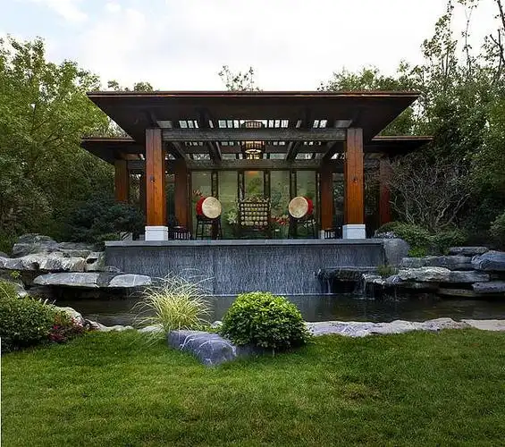 中国传统文化的继承,13张中式别墅"院子"设计欣赏