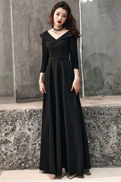 气质晚礼服女2020新款宴会高端大气女王气场黑色时尚名媛长款优雅