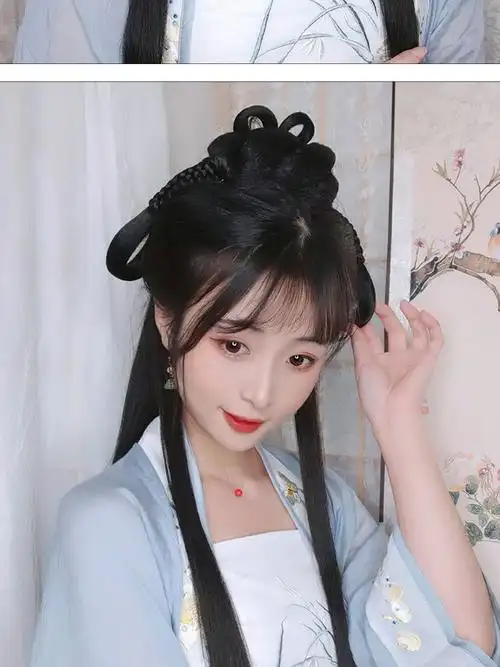 头套汉服假发一体式发箍造型古装发鬓发髻全头套发包头饰头发假发古风