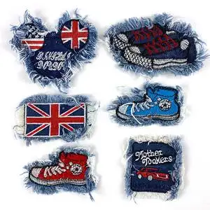 牛仔裤补丁贴布贴膝盖 大图案破洞修补贴小号刺绣 补洞裤贴补丁贴