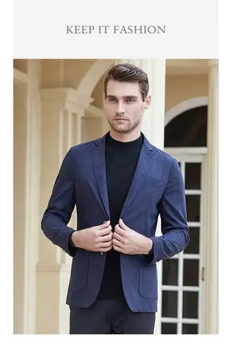 杰西登敦品牌 男士休闲西服春季中年西装商务时尚单西简约暗纹格子