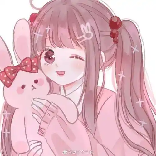颜值超高的粉色系动漫女生头像