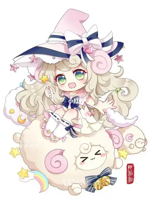 原创q版十二星座白羊座女生头像插画分享