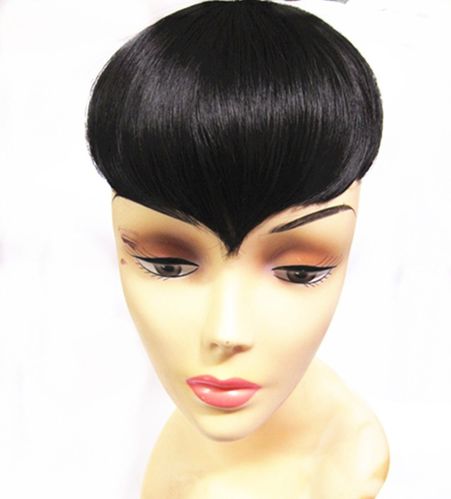 桃心秀禾刘海黑色自然影楼假发高温丝舞台戏剧造型假发新娘古装