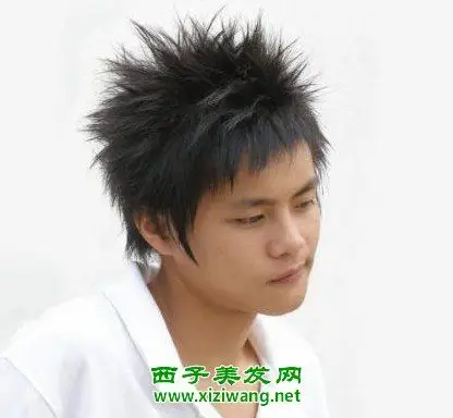 男生朝上短毛刺发型