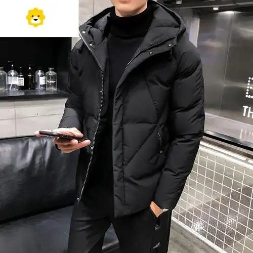 fishbasket冬季男外套棉衣韩版短款个性百搭立领潮流冬装羽绒棉服帅气