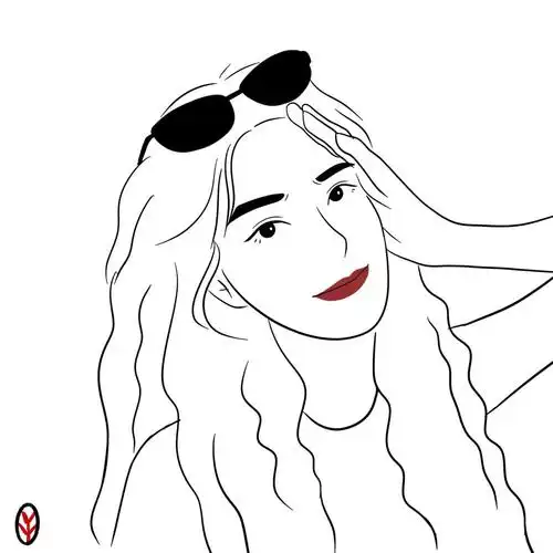 黑白头像ins风简笔画