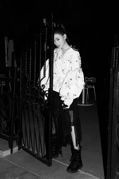 张天爱高冷魅惑黑白写真图片