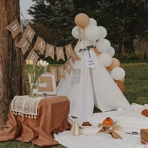 网红户外儿童周岁生日公园派对装饰场景布置ins生日野餐气球套装