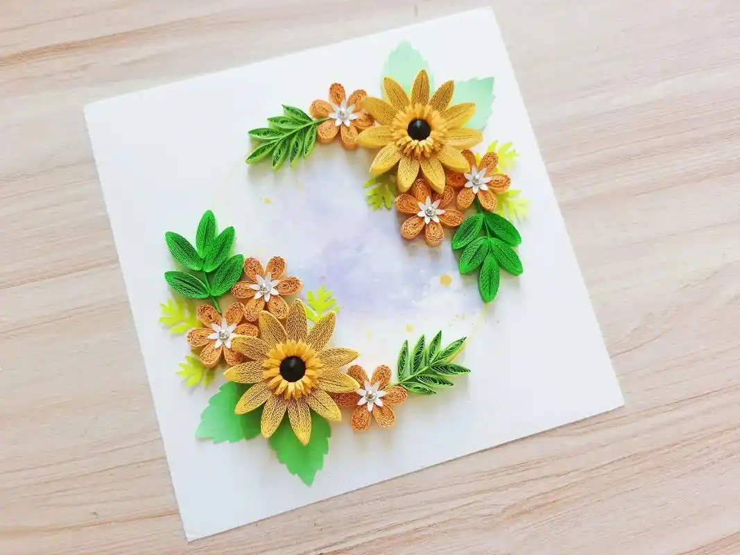 衍纸花环合集.简简单单,可可爱爱.#衍纸 #手工 #衍纸作品 - 抖音