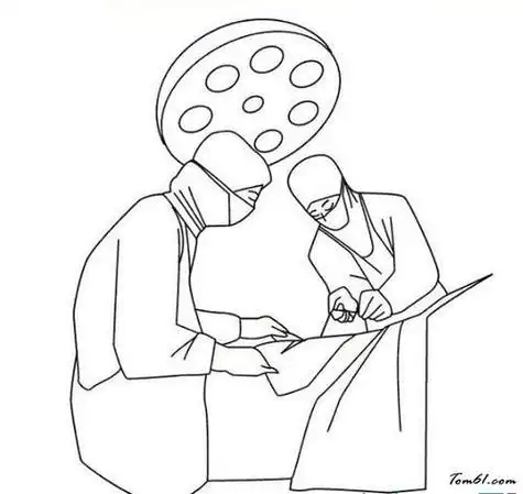 医生给病人做手术的简笔画