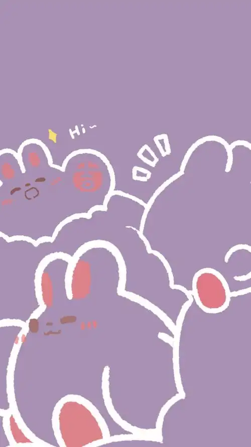 可爱可爱壁纸紫色系紫色家住在云层里的小兔子还是第一次看到泡泡呢!