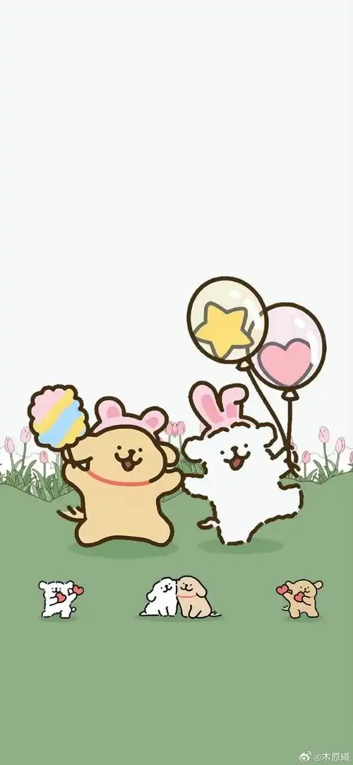 线条小狗##线条小狗壁纸##春日壁纸