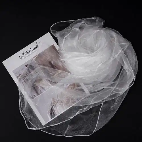 蒙面盖头防风沙舞蹈大方巾婴儿车防尘透明纱巾大丝巾女童白色150150cm