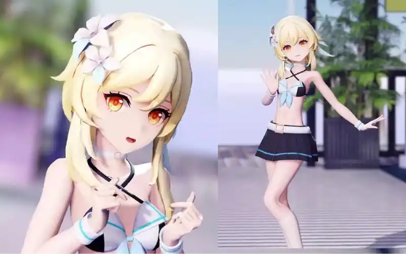 夏天快到了是时候换上泳装了summertime4k原神mmd荧
