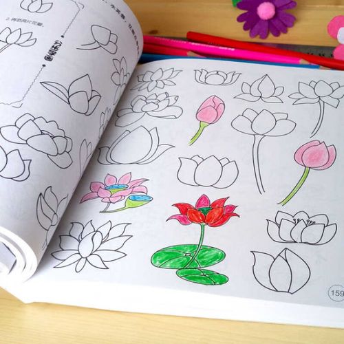 儿童画画大全简单漂亮笔入门一本就够5000例学本涂色书绘涂鸦填色 简