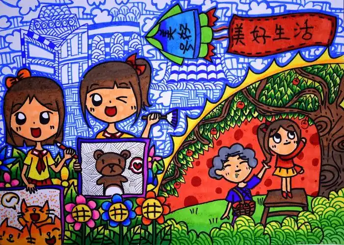 图集东莞300名小学生用画笔展示心中的美好生活