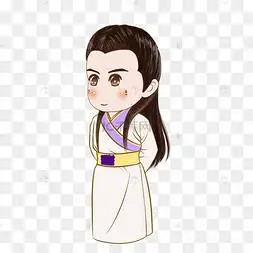 汉服白衣男子厚涂png