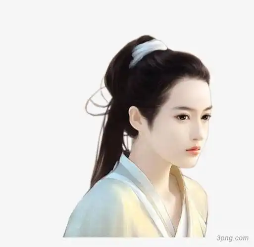 女扮男装古风美女png素材透明免抠图片-卡通手绘