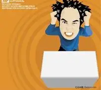 抓狂的男人卡通形象