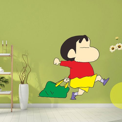 蜡笔小新墙贴背景墙纸可爱卡通防水防潮墙壁贴纸自粘墙贴画超萌