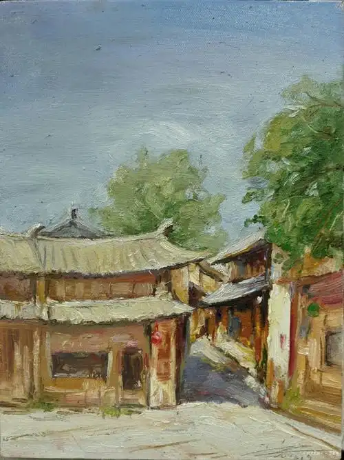 沙溪古镇,时光烂好人, 2016年布面油画 | 衍艺圈 - topart.