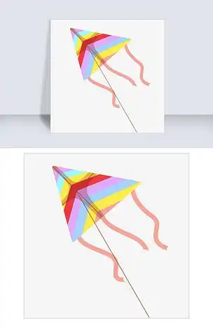 简约三角形风筝插画