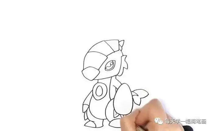 简笔画卡维力斗龙战士