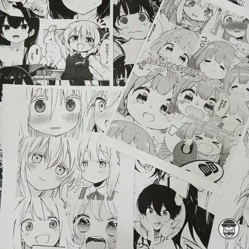 头像拼接可爱女生宿舍打印海报漫画壁纸a3a4高清黑白多啦a梦a440张