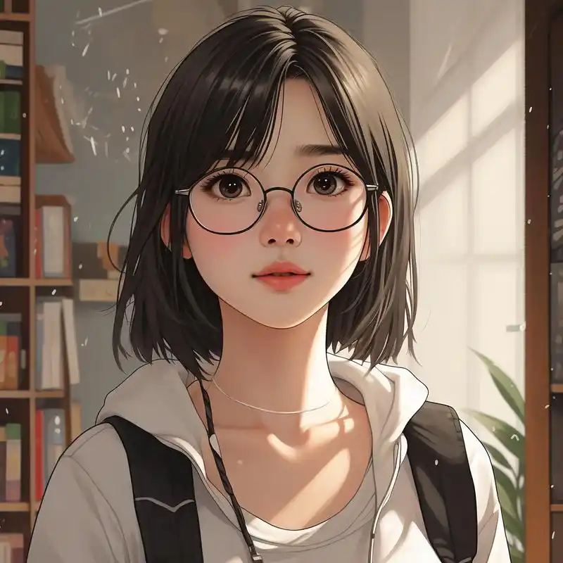 93 谁能拒绝这么温柔的女生头像呢,戴眼镜的女生头像也太好看了吧