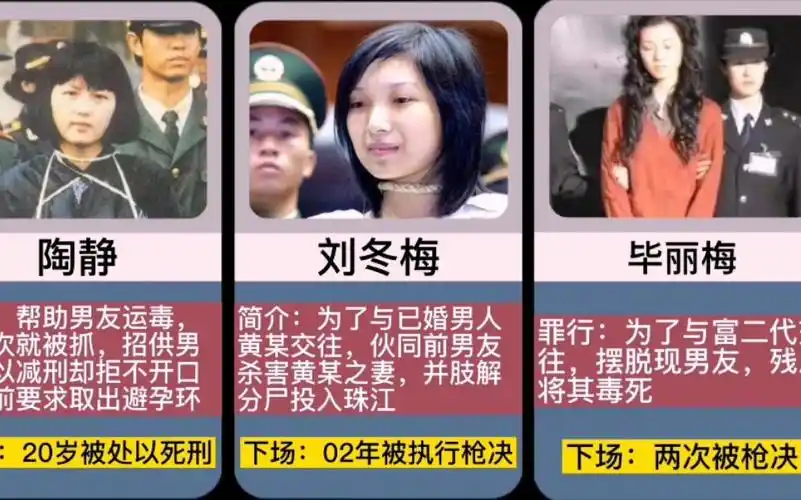 中国十大美女死刑犯