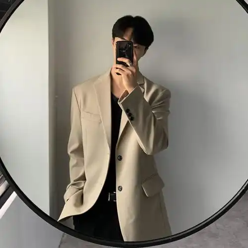 休闲西装外套男韩版潮流痞帅西服男士帅气港风宽松潮上衣单件百搭