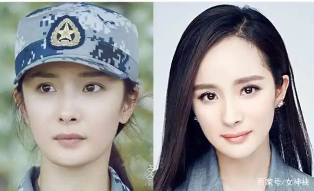 杨幂眼部化妆对比照