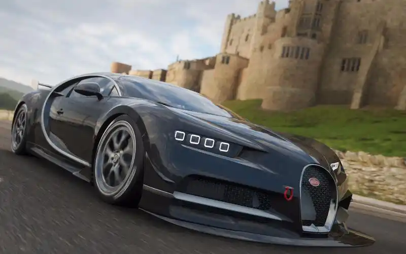 【地平线4】4k ultra驾驶布加迪chiron传奇般的环岛之旅