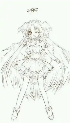 十二星座萌妹子素描图