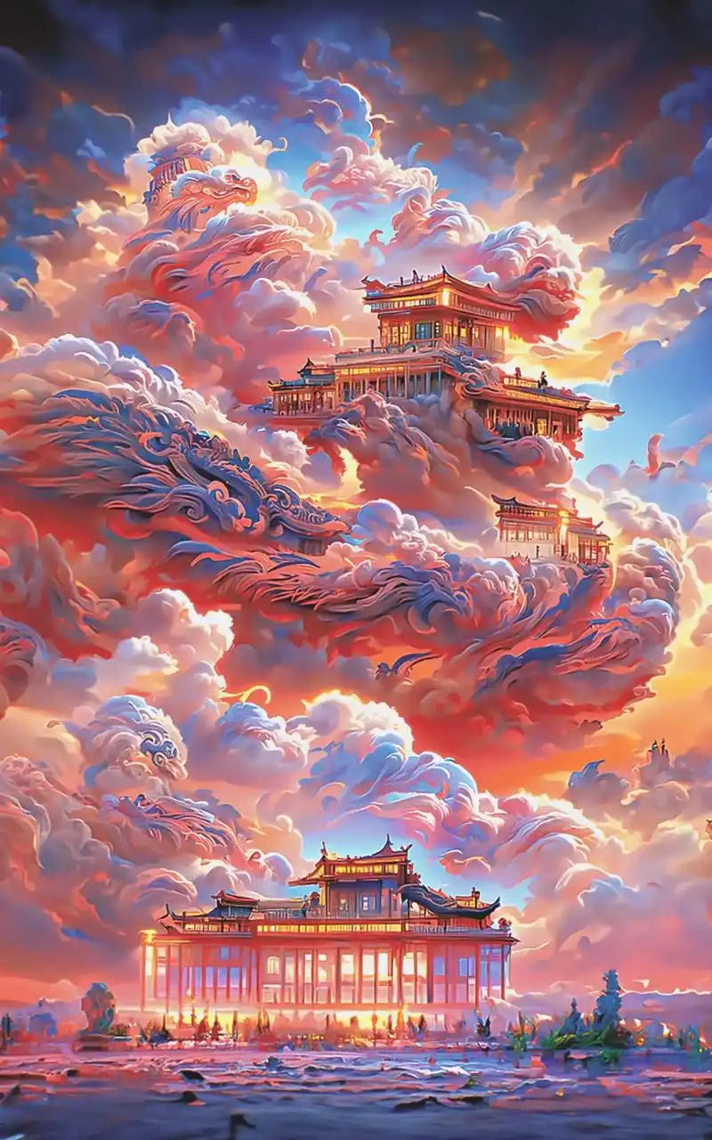 昨晚梦见"天庭",今日画之……#ai绘画 #图文伙伴计划 - 抖音