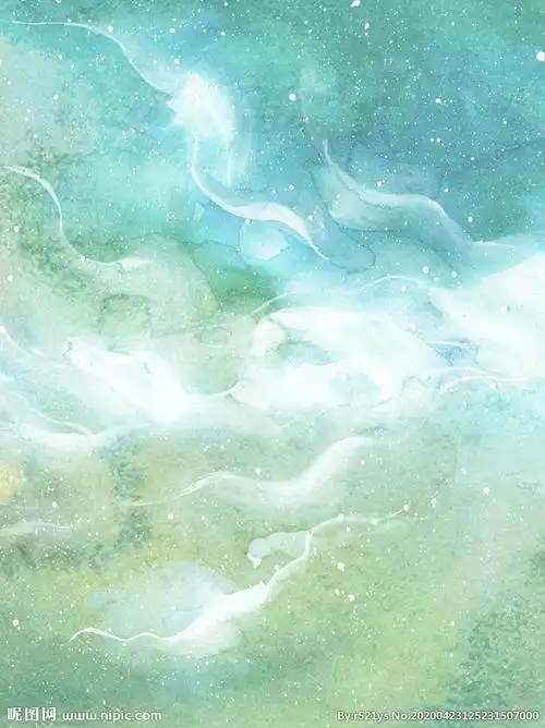 蓝色绿色唯美水彩装饰画背景图片