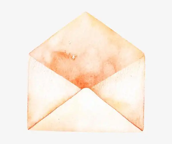 水彩手绘白色的信封