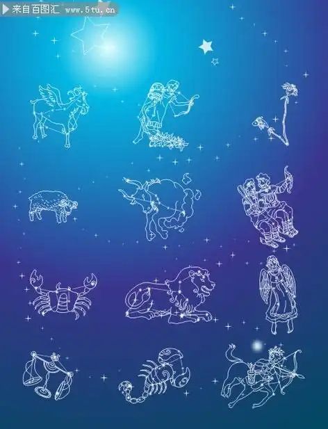 线描十二星座图片素材-矢量素材-百图汇设计素材
