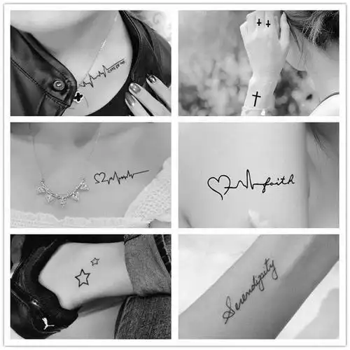 特价手上纹身贴防水 女款英文