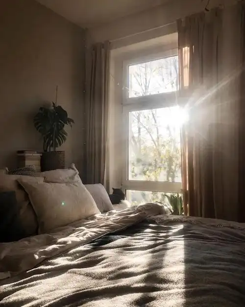 阳光充沛也是caroline卧室的特点之一 还不像一般的卧室阳光直接照