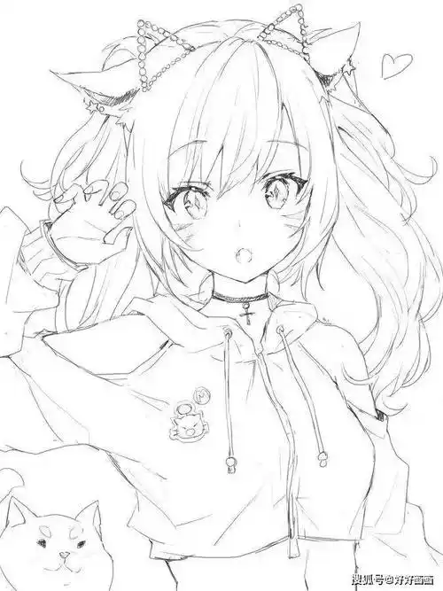 动漫人物人体动态姿势线稿