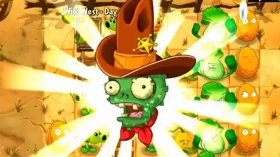 小鸢解说18新世界狂野西部牛仔僵尸头植物大战僵尸2国际版