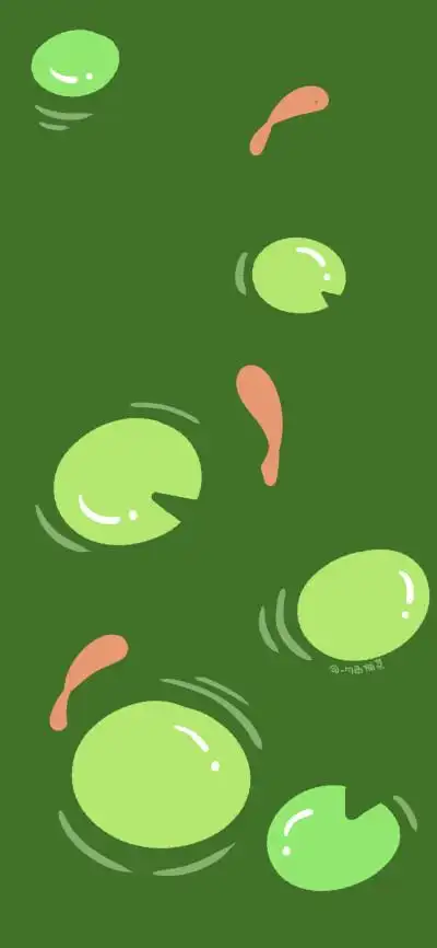 可爱卡通壁纸##背景# 叮～今天的绿色好心情～ cr@一勺西柚茶可