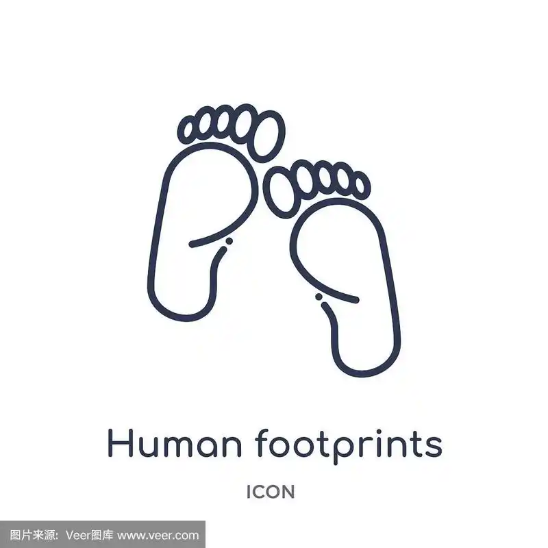 脚印,细的,绘画插图,轮廓,人