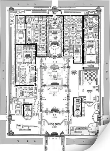 故宫平面图,黑线以内2016年后无办公区.故宫博物院供图 制图:蔡华伟