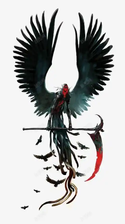 com 地狱恶魔 恐怖恶魔 手绘恶魔 邪魔 黑色恶魔 黑色翅膀
