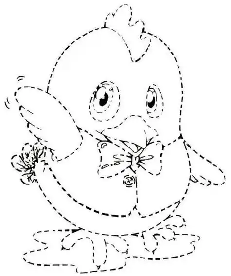 虚线组成的水果动物简笔画