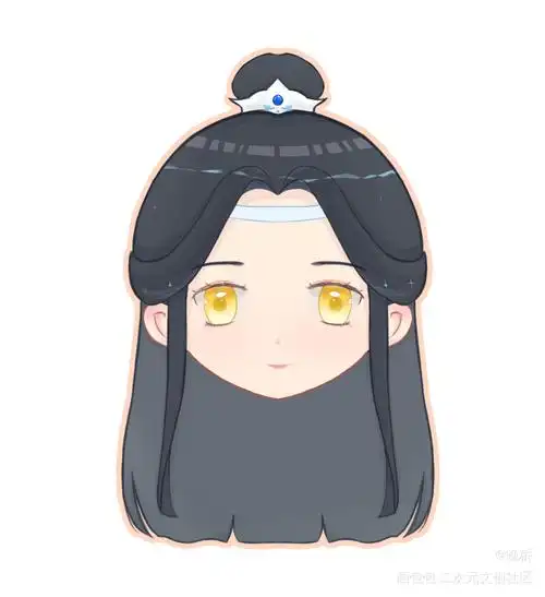 叽崽大头贴_魔道祖师蓝忘机q版绘画作品